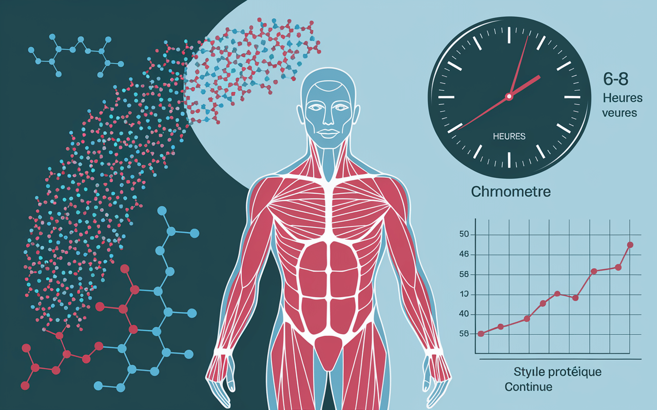 silhouette muscle avec diffusion lente acides amines caseine