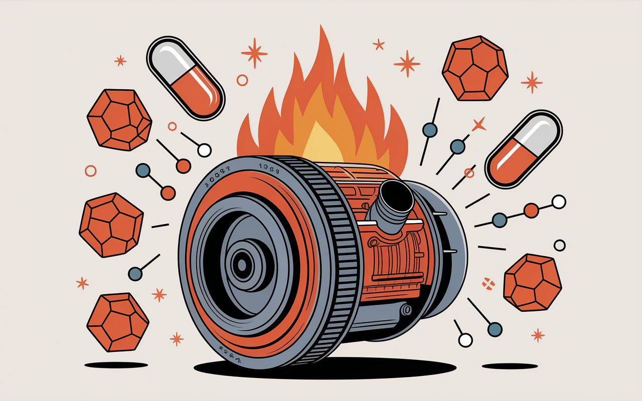 illustration moteur bruleur de graisse flammes gélules