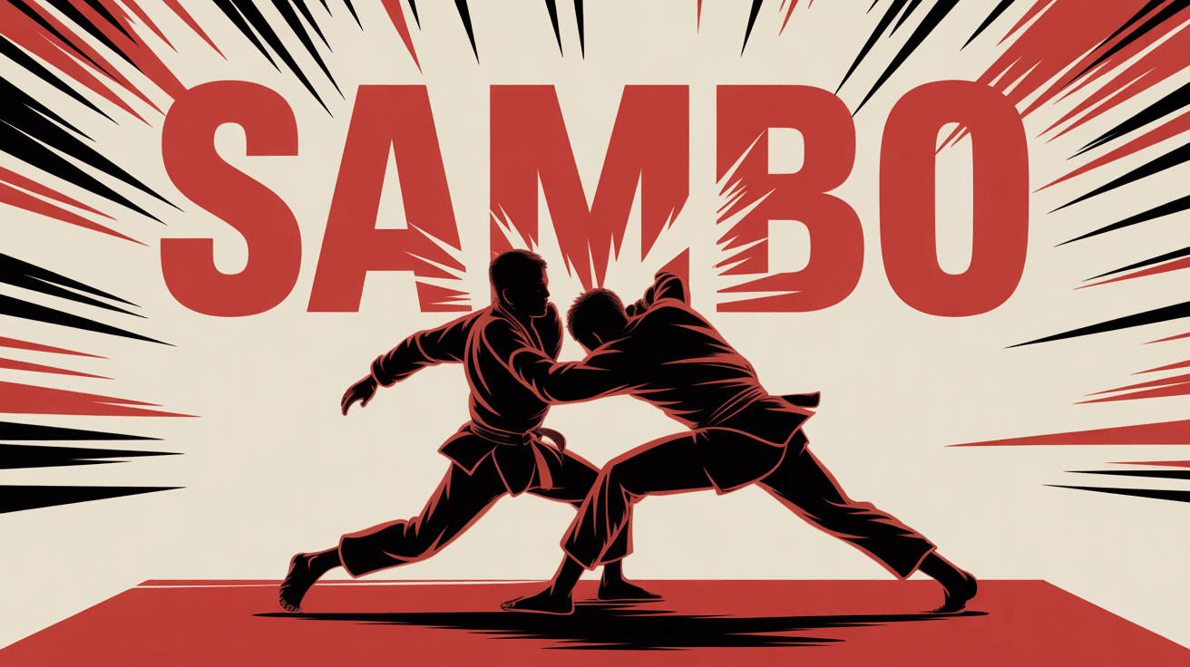 Combat de sambo avec projection spectaculaire deux combattants