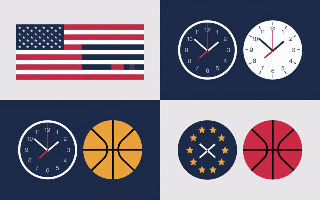 infographie comparatif duree match basket competions