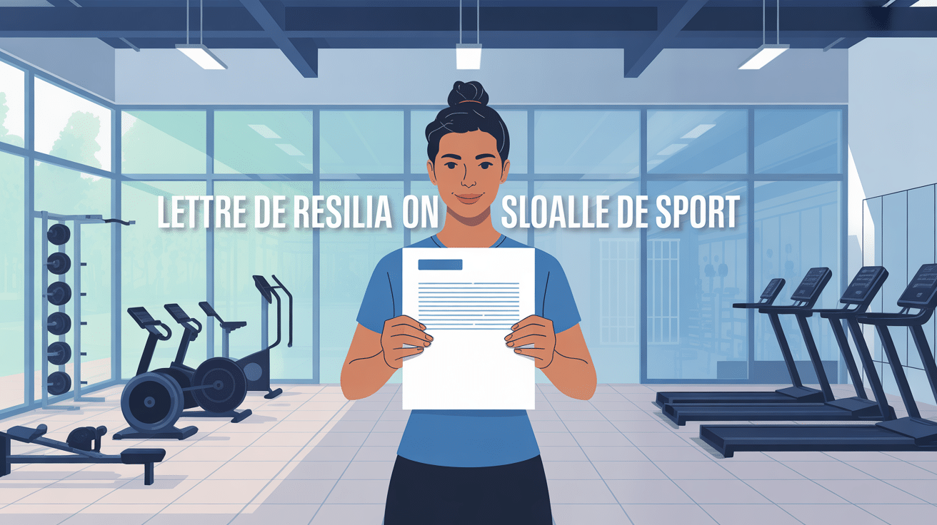 Lettre de résiliation salle de sport illustration devant salle de sport moderne