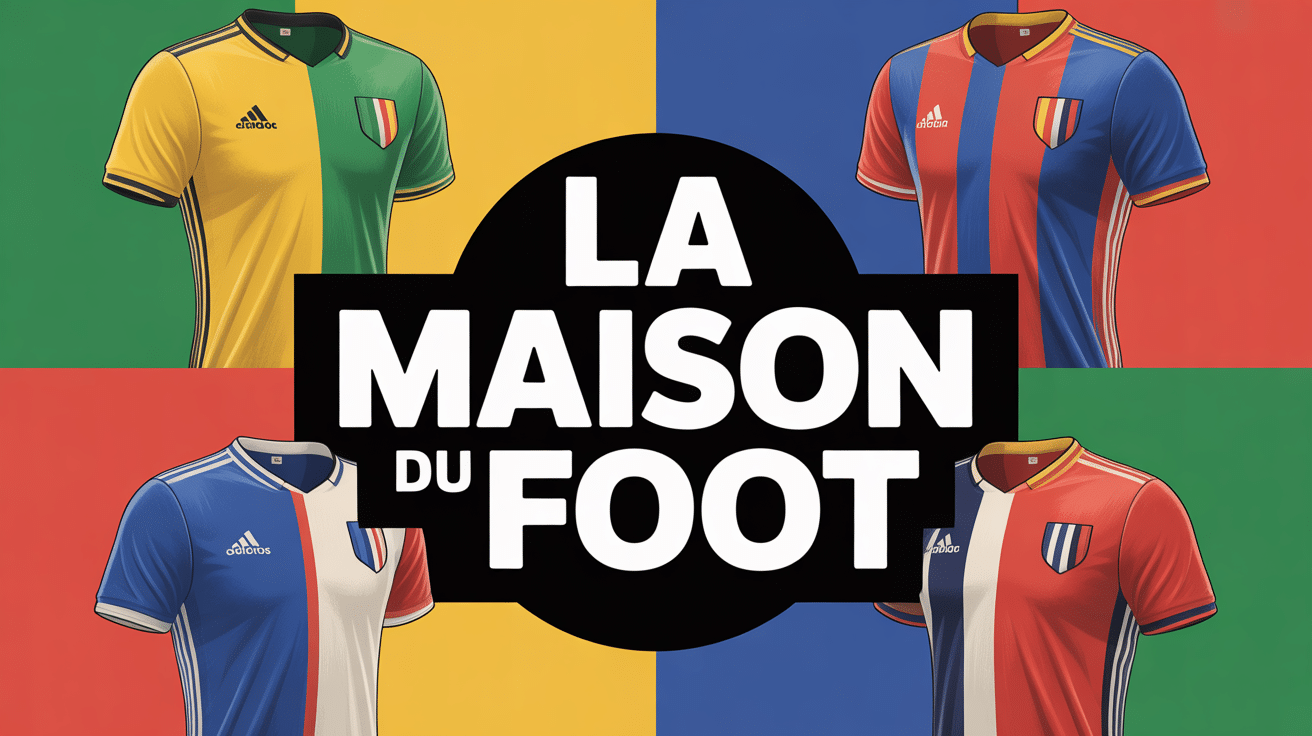 Collection maillots football maison du foot fond moderne