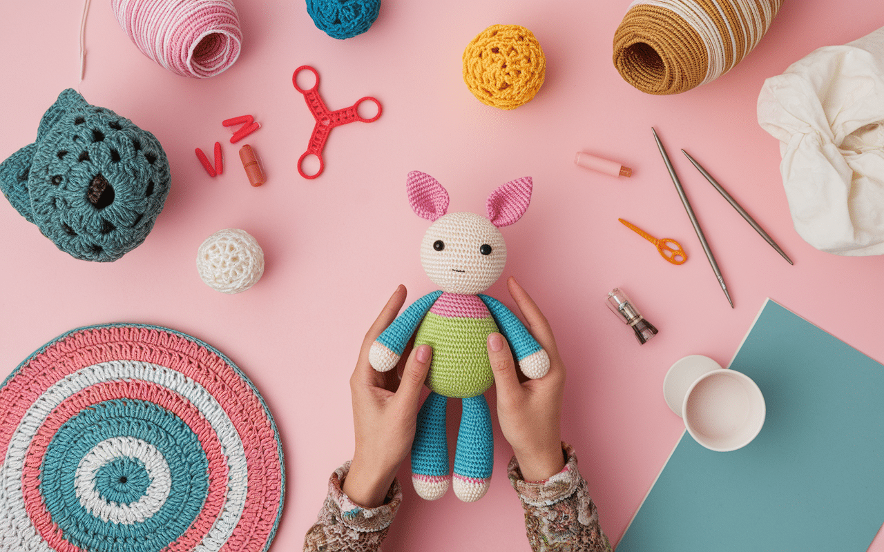 Projets créatifs au crochet avec fils Rico Design colorés