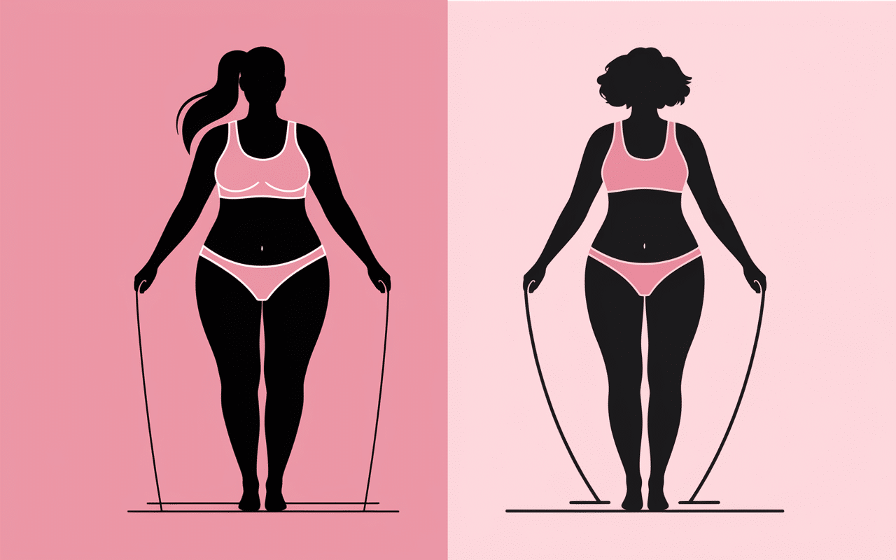 Avant/après corde à sauter transformation