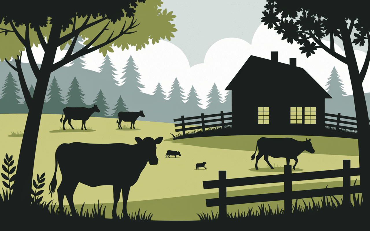 Paysage bétail ganaderia armagnacaise