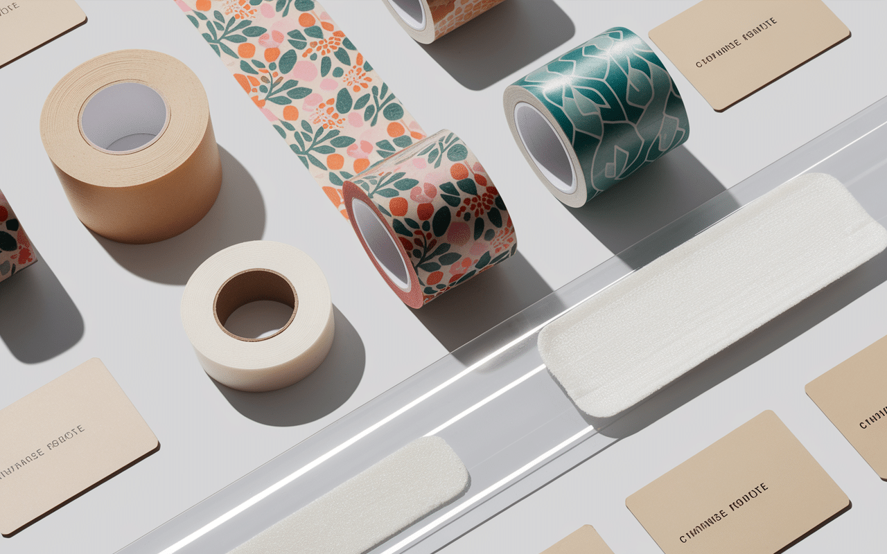 Vue organisée de tape tapes variés.