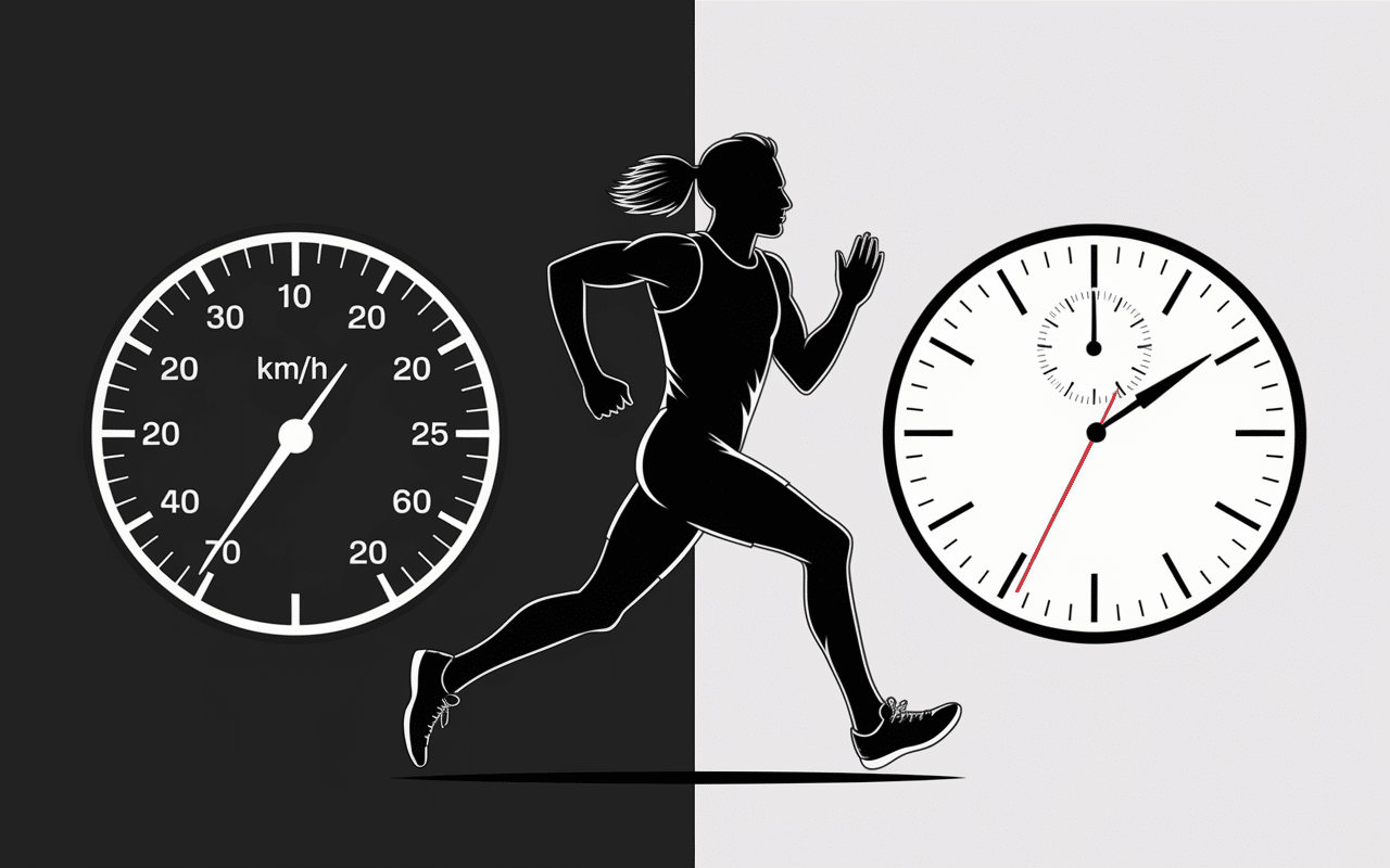 Speedomètre et chronomètre avec coureur