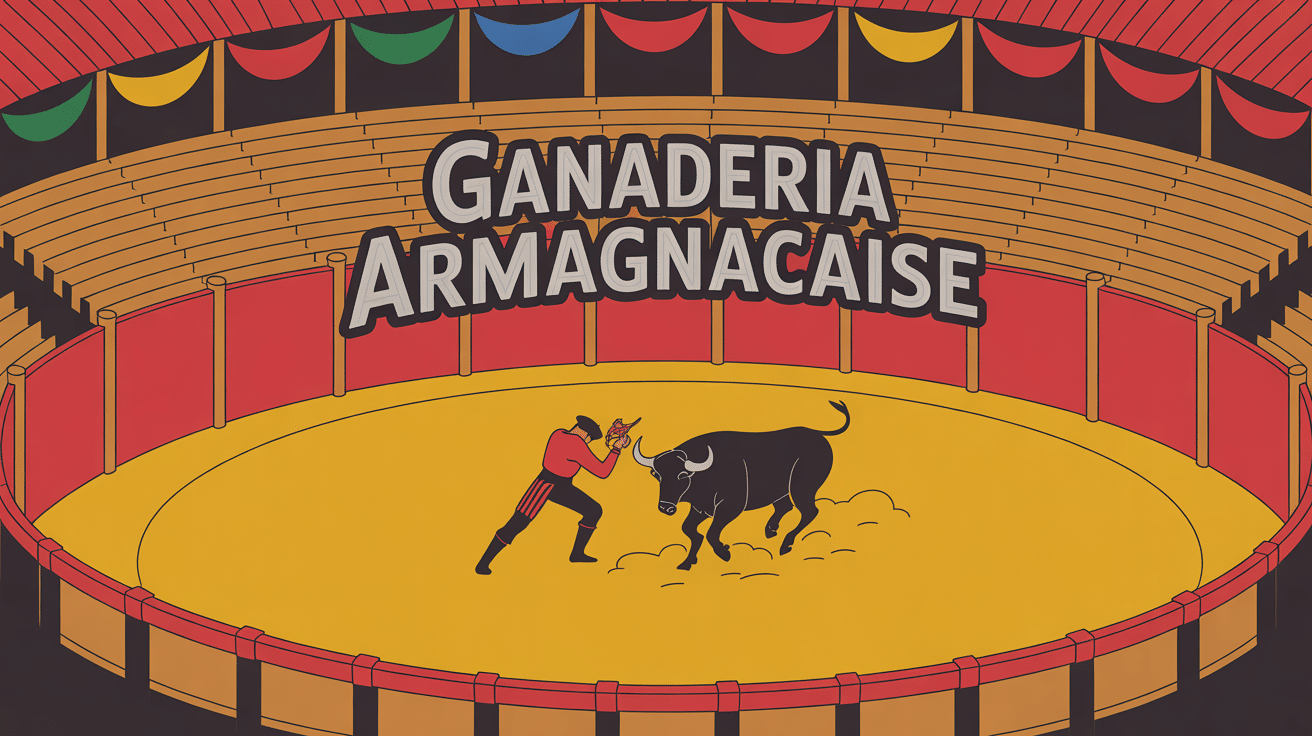 Illustration ganaderia armagnacaise arènes