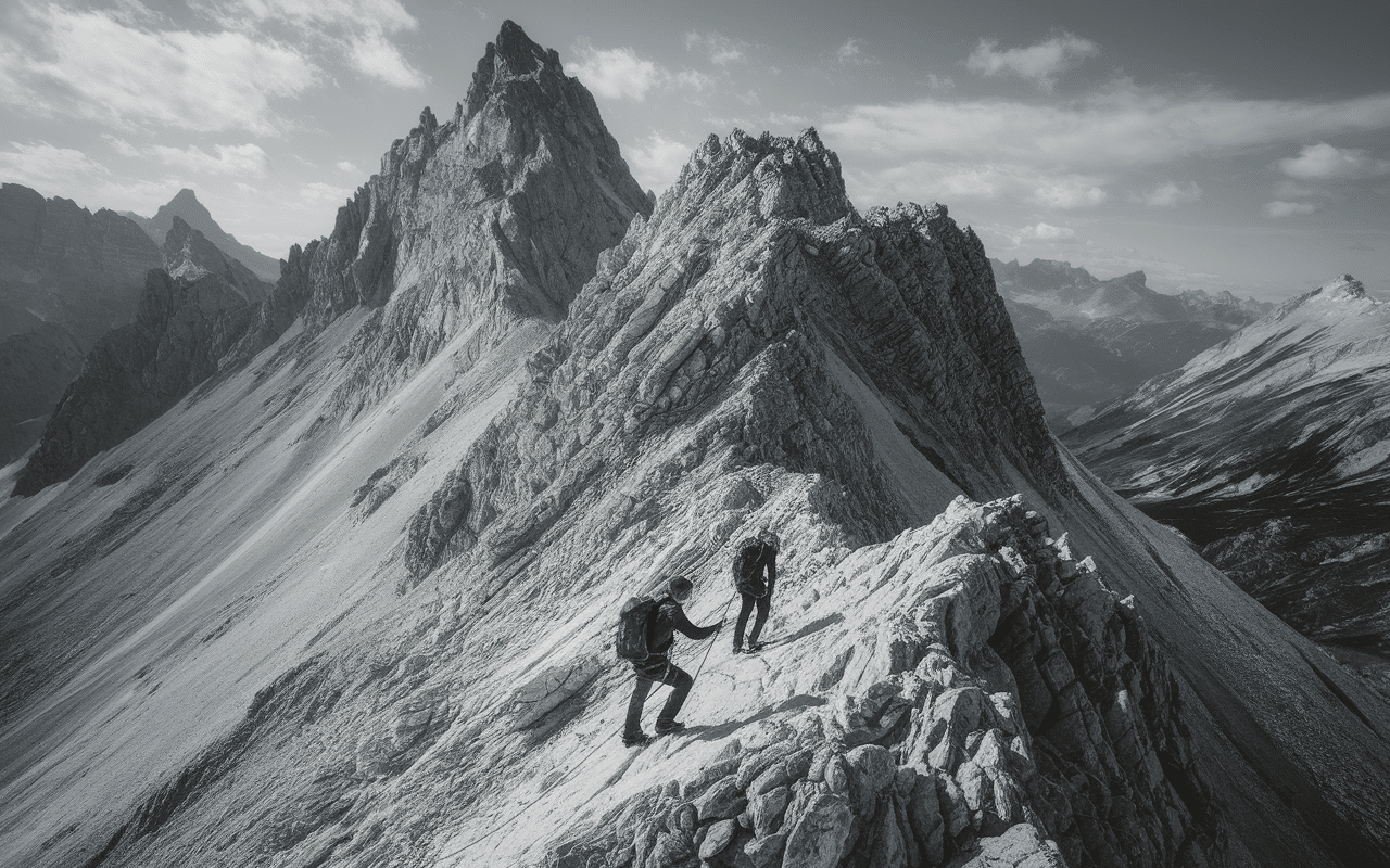 GR20 passage dangereux terrain montagne