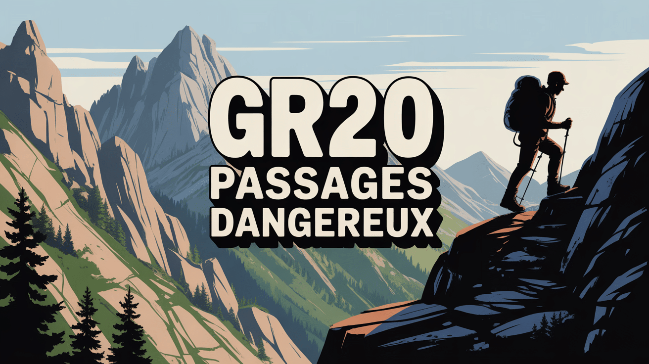 GR20 passage dangereux silhouette montagne