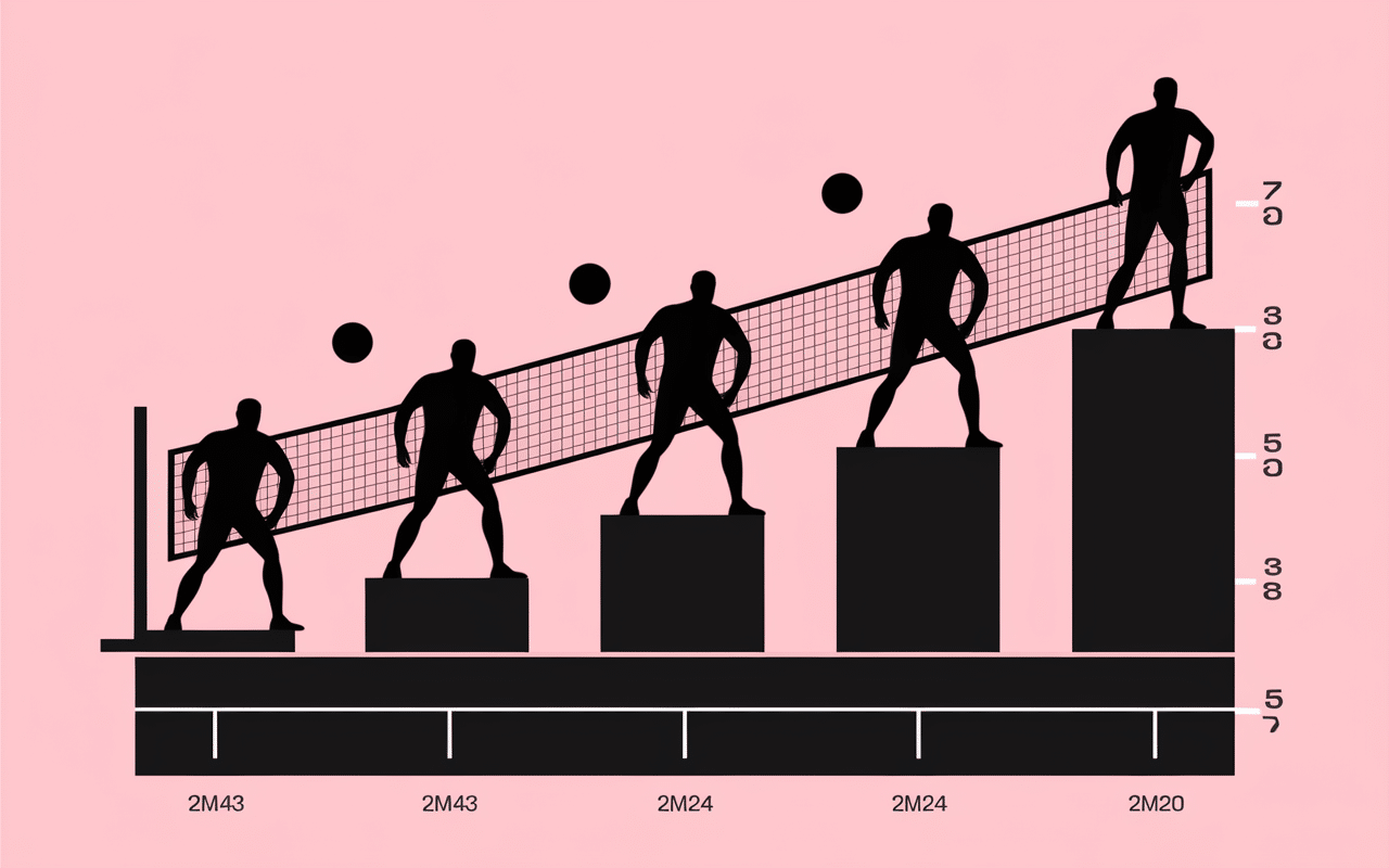 Schéma des hauteurs filet volley