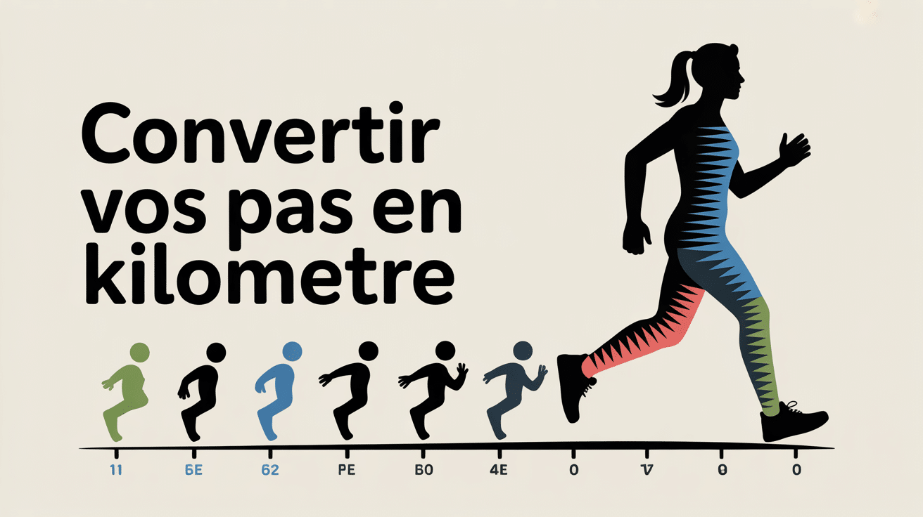 Pas en kilomètre, silhouette et chemin