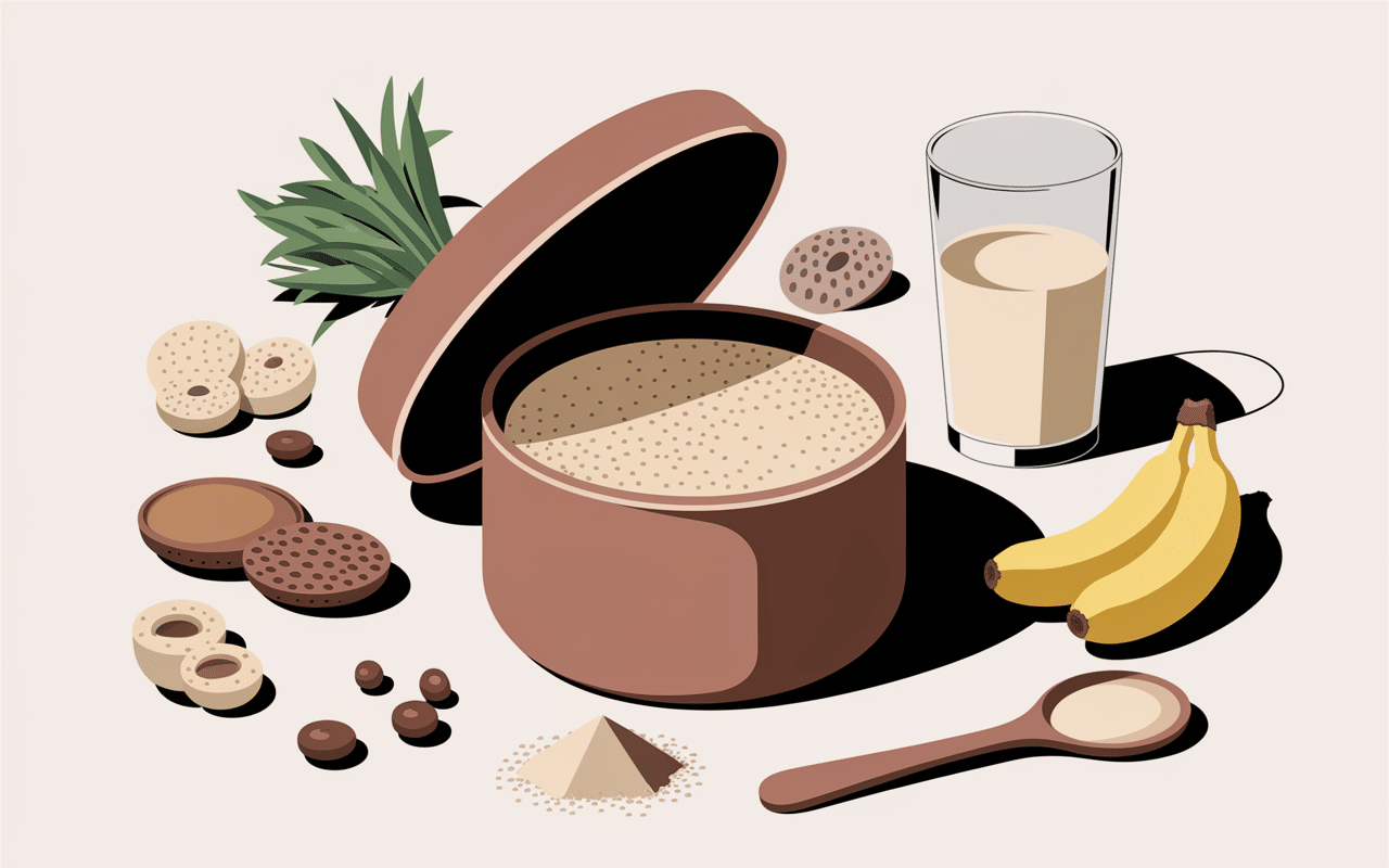 Pot de gainer avec ingrédients naturels