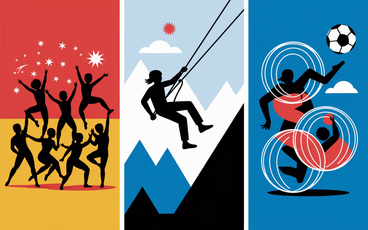 Illustration de Zumba, Ziplining, Zorb football