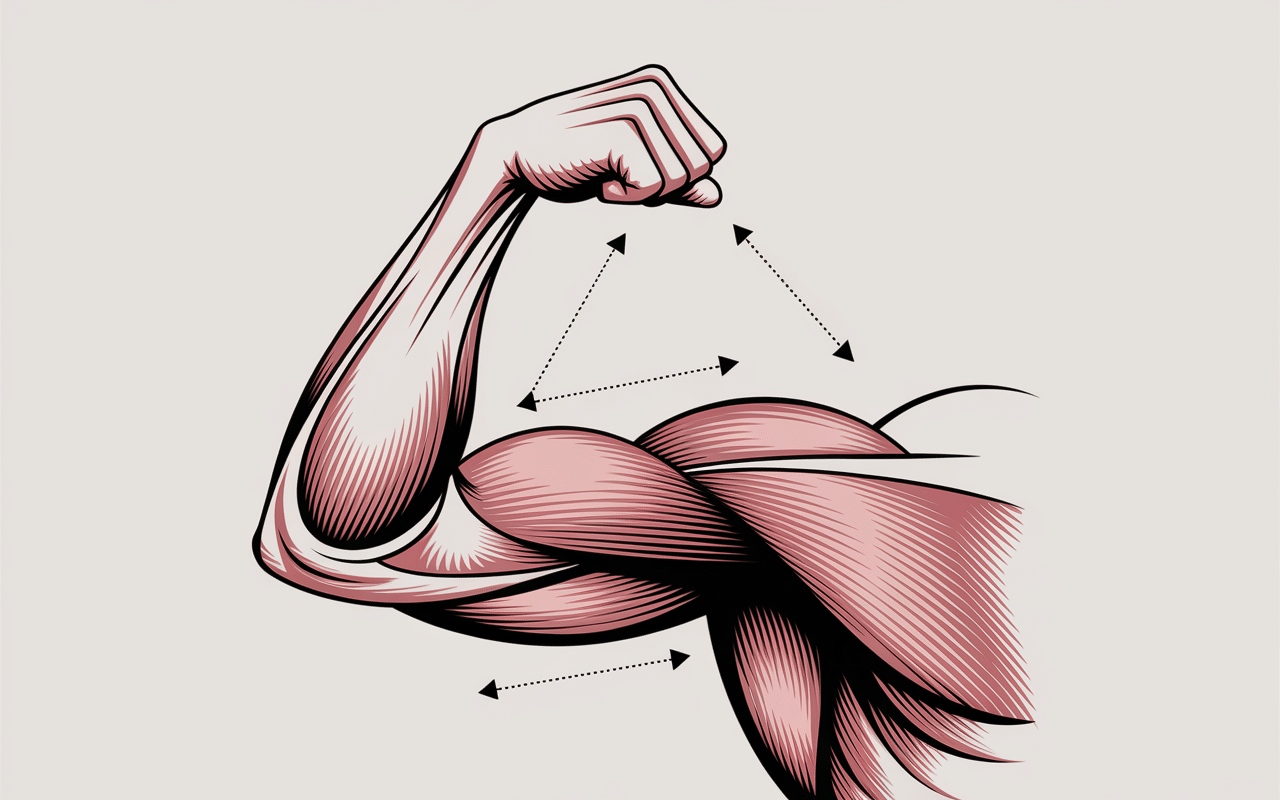 Schéma triceps court profil anatomie