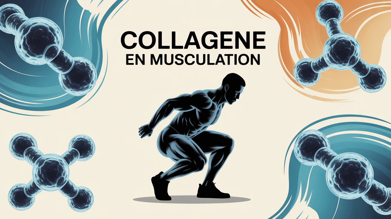 Image collagène musculation silhouette squat molécules