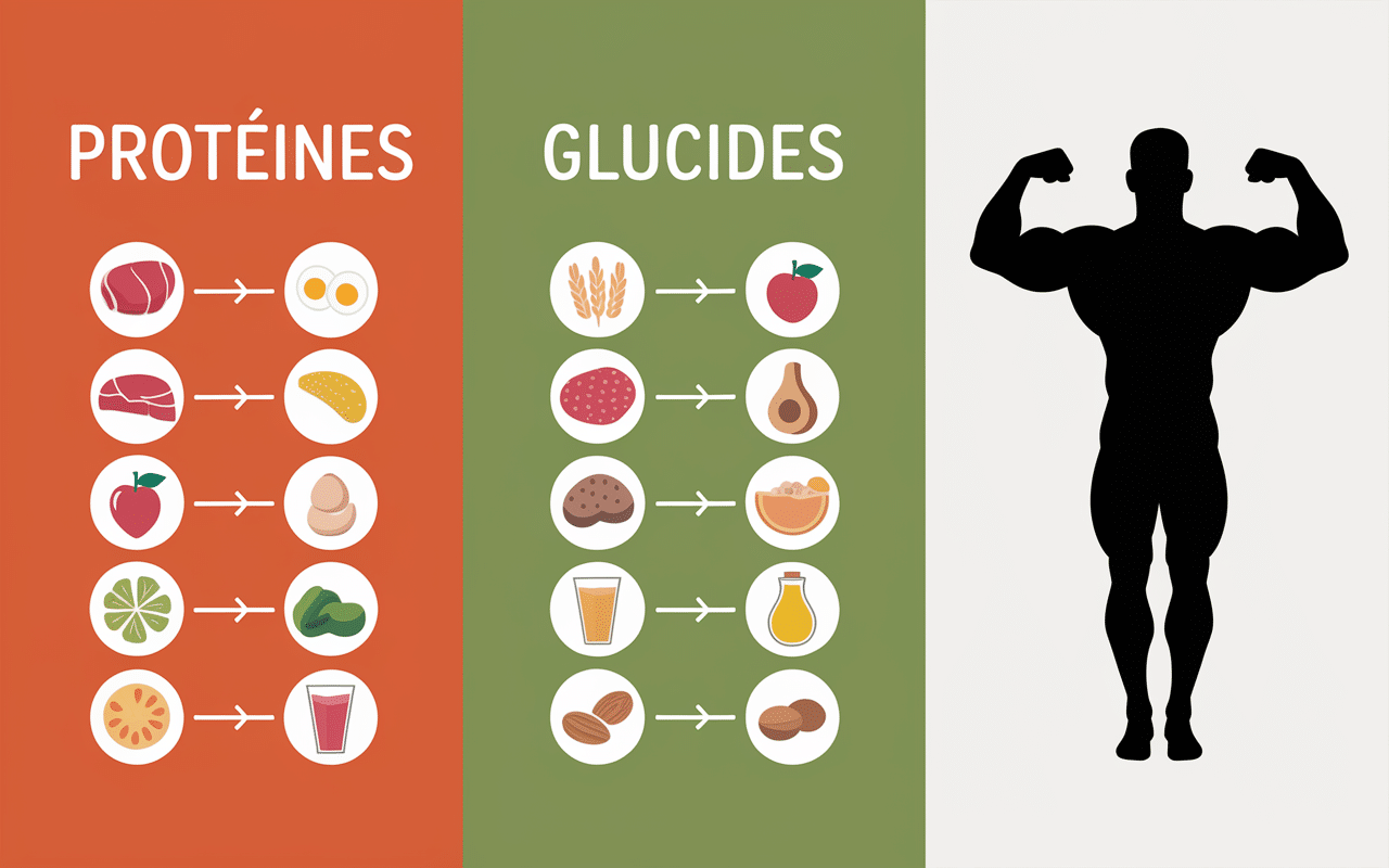 infographie macros musculation protéines glucides lipides