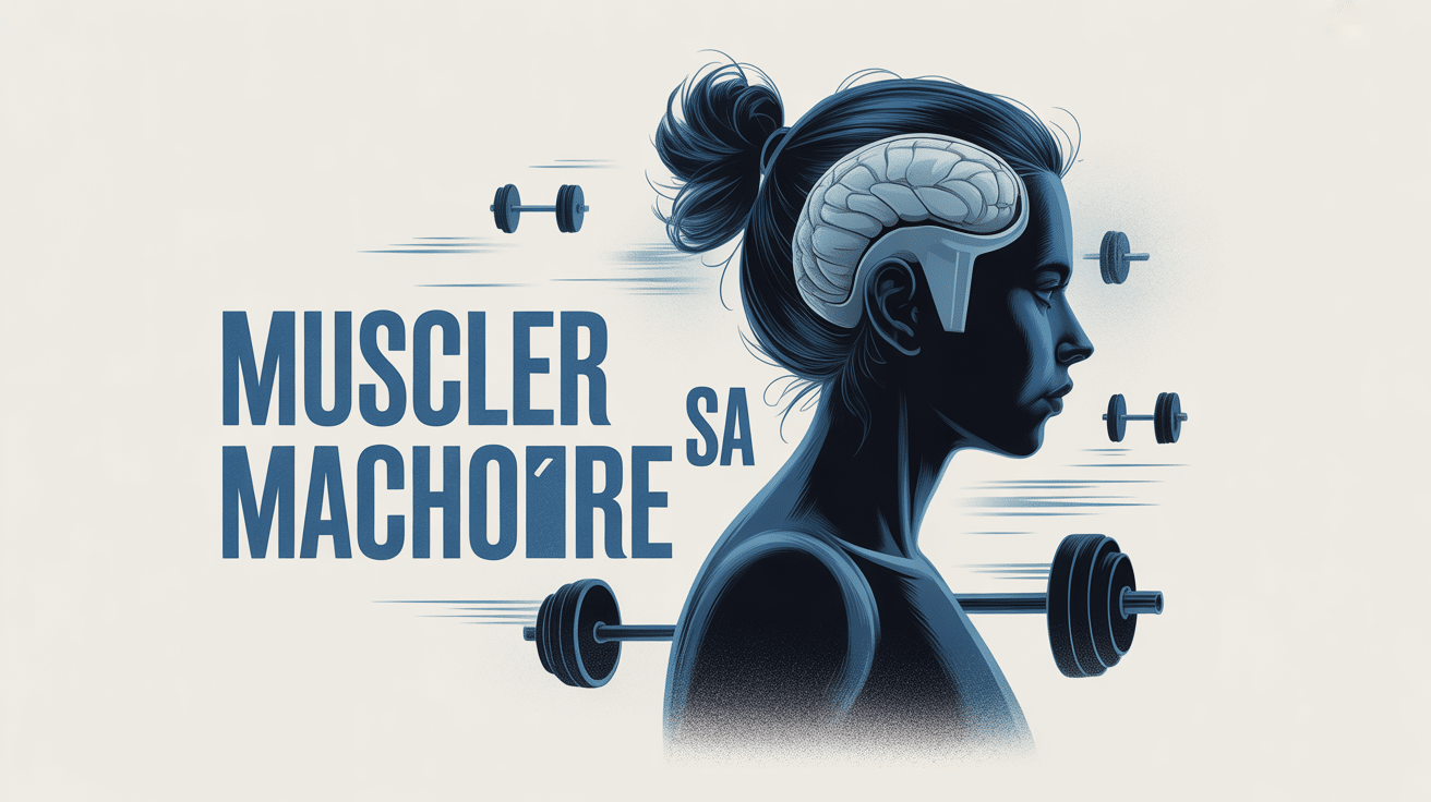 Illustration muscler sa machoire profil silhouette et exercices