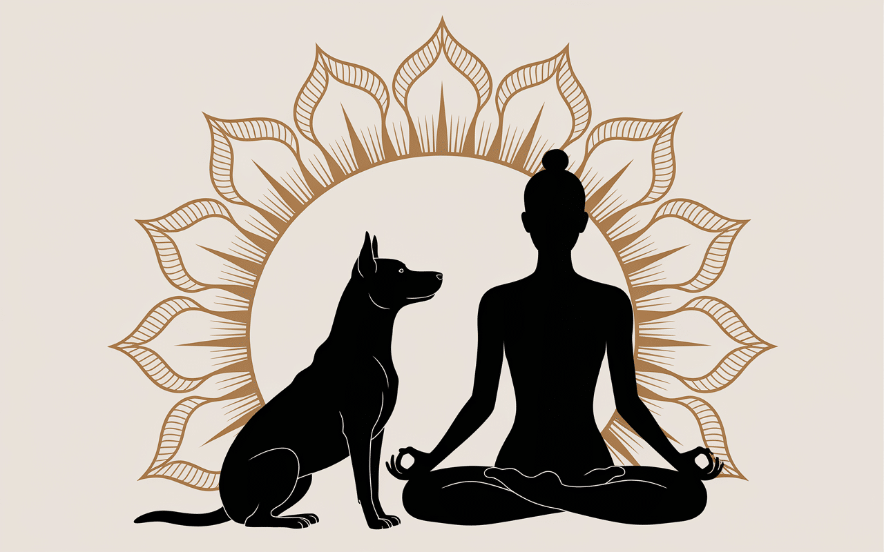 Chien tete en bas yoga évolution posture homme et chien