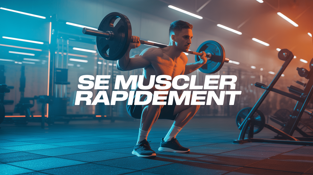 comment rapidement se muscler homme squat haltères moderne