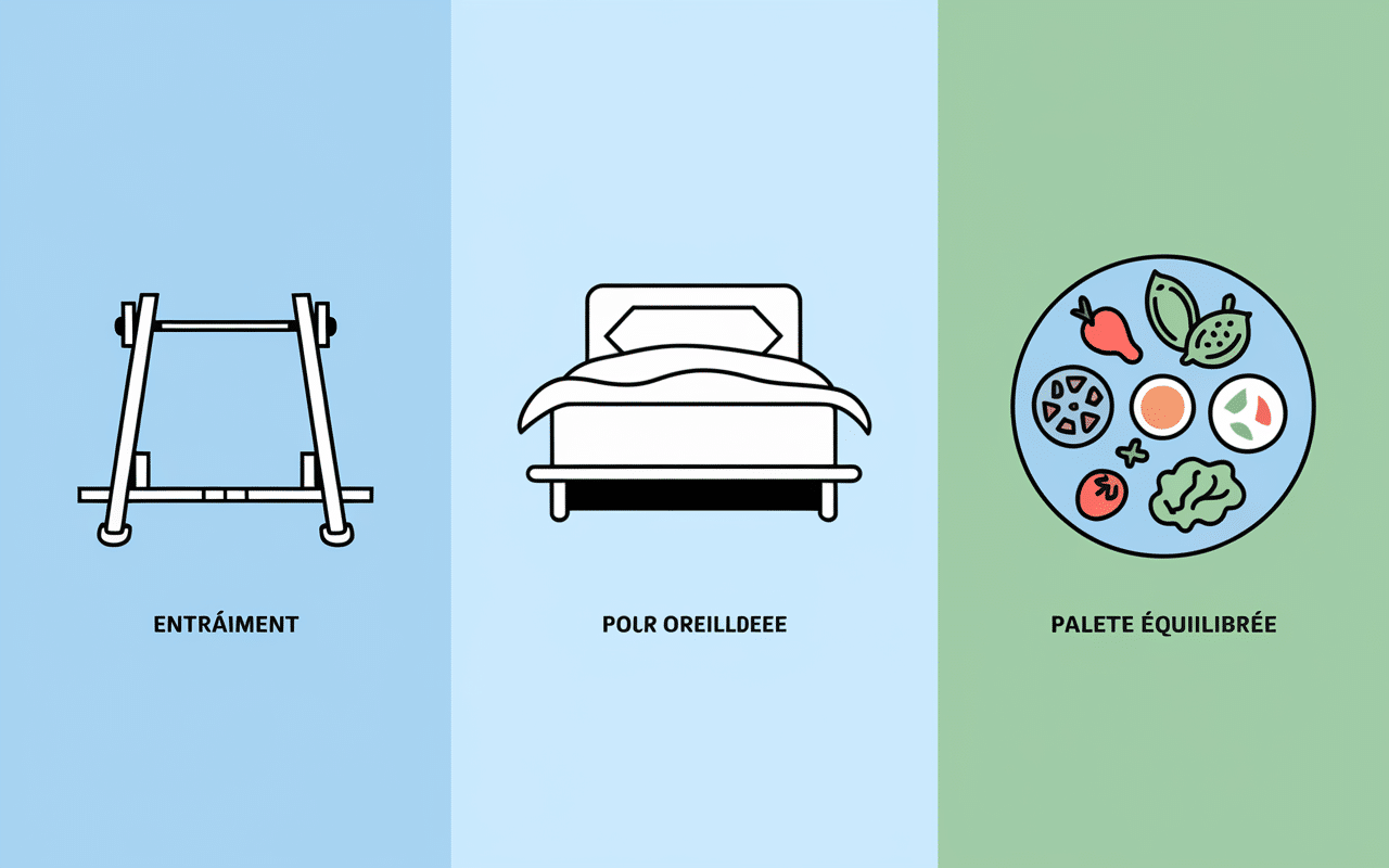 comment rapidement se muscler piliers entrainement récupération alimentation