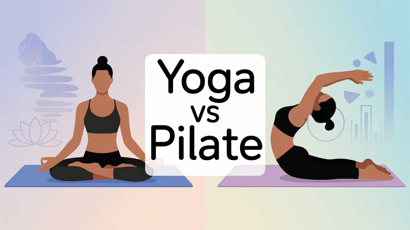 Difference entre yoga et pilate personnes sur tapis