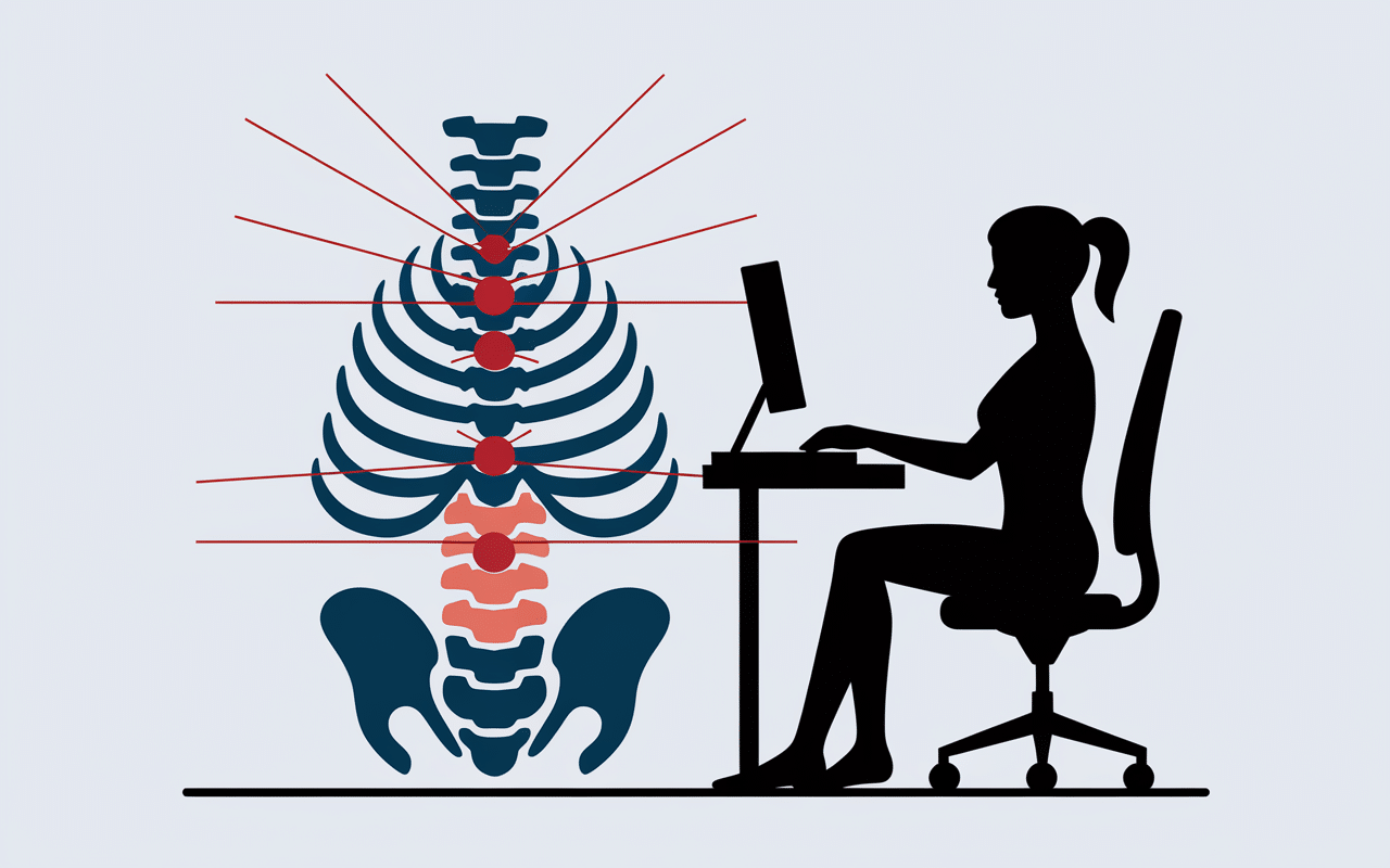 schema etirement du bas du dos tensions lombaires