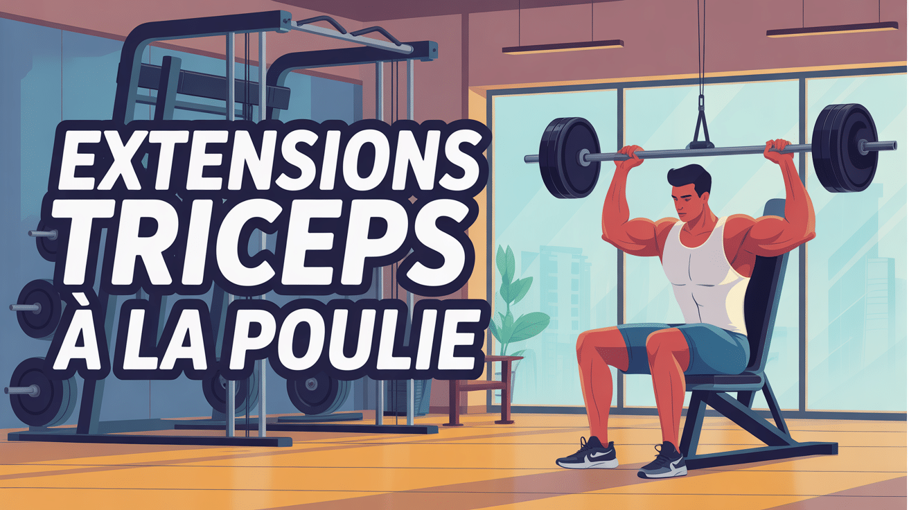 Illustration extensions triceps a la poulie machine gym moderne