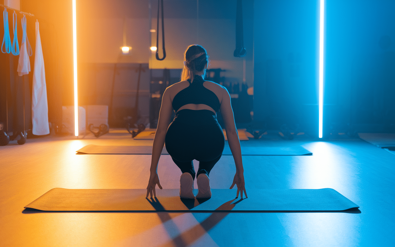 faire du sport le soir salle gym halteres tapis