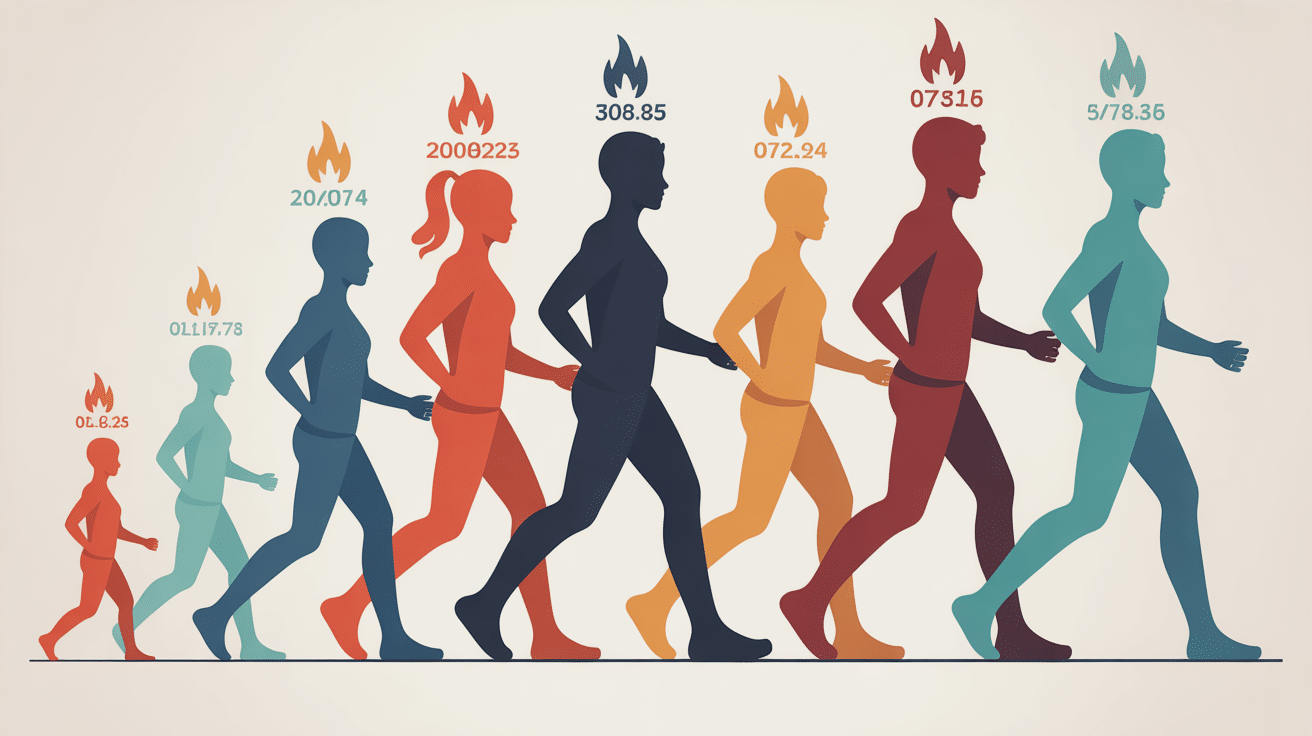 infographie depense 5 km marche a pied calories