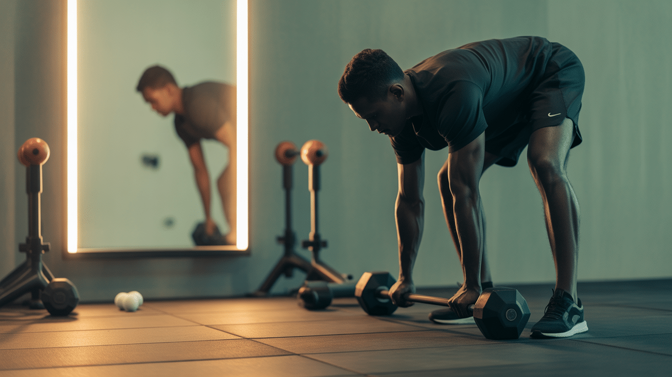 Homme muscle mais pas trop faisant des pompes silhouette tonique