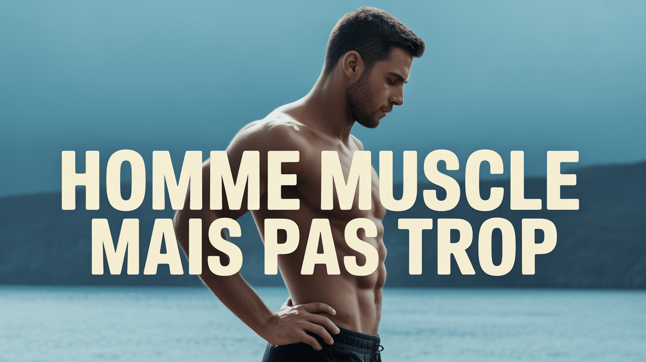Homme muscle mais pas trop silhouette athlétique vue de profil