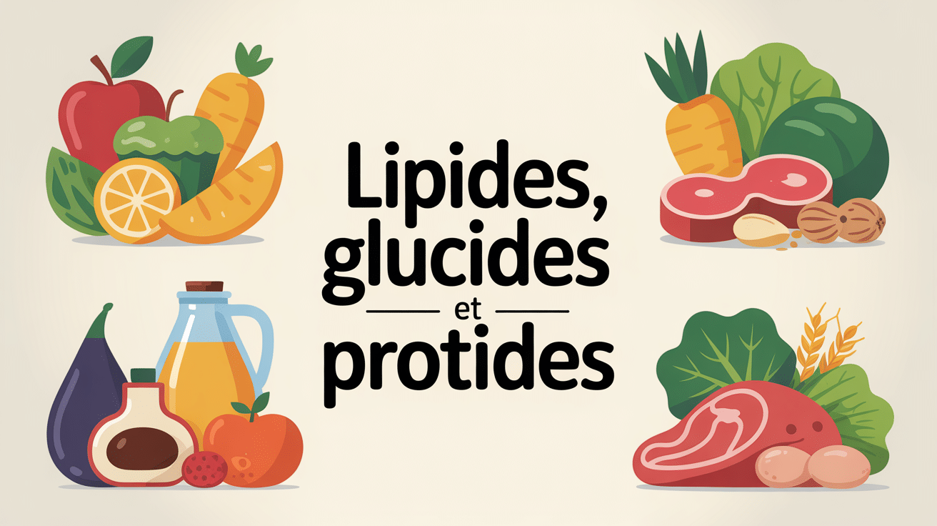 Illustration lipides glucides et protides aliments