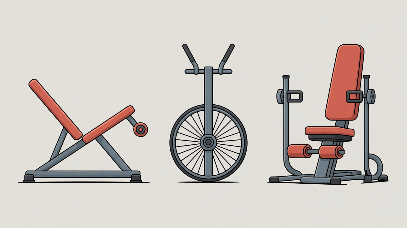 Différents types de machines pour les abdos côte à côte