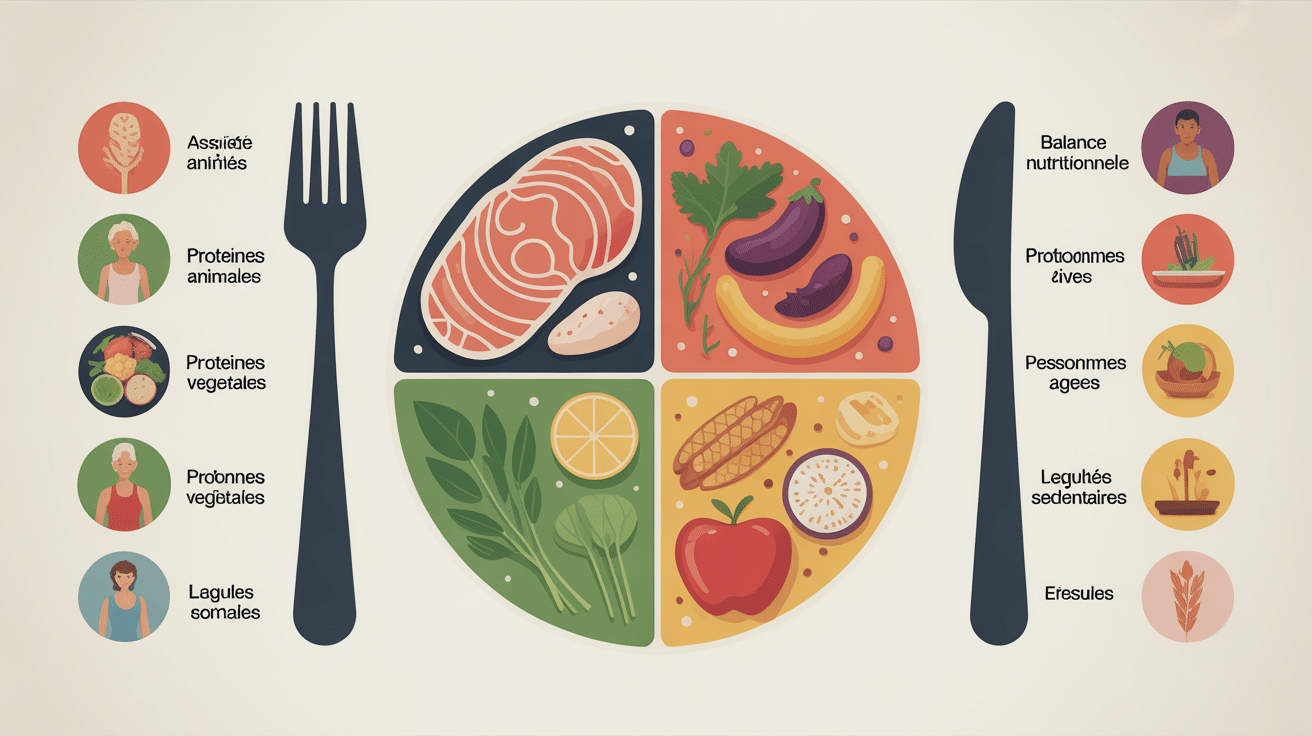 infographie assiette equilibree manger trop de proteine