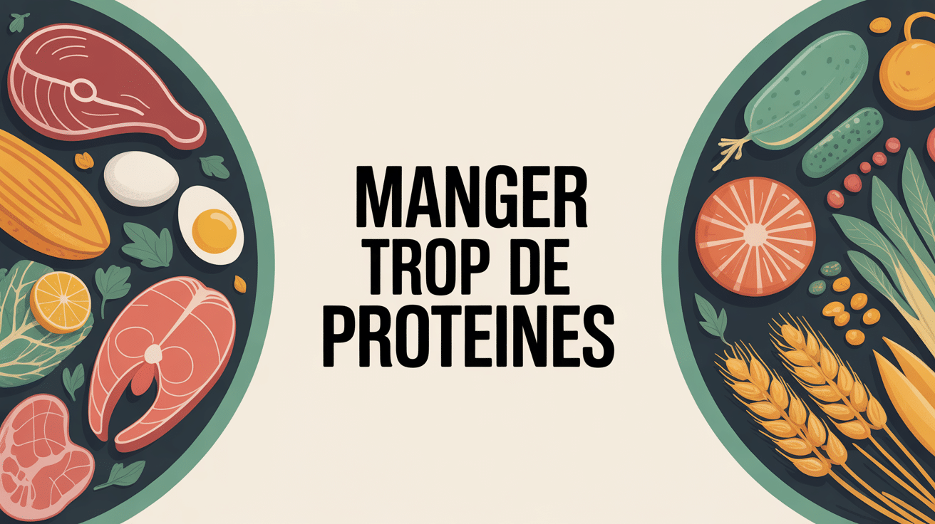 manger trop de proteine illustration balance aliments