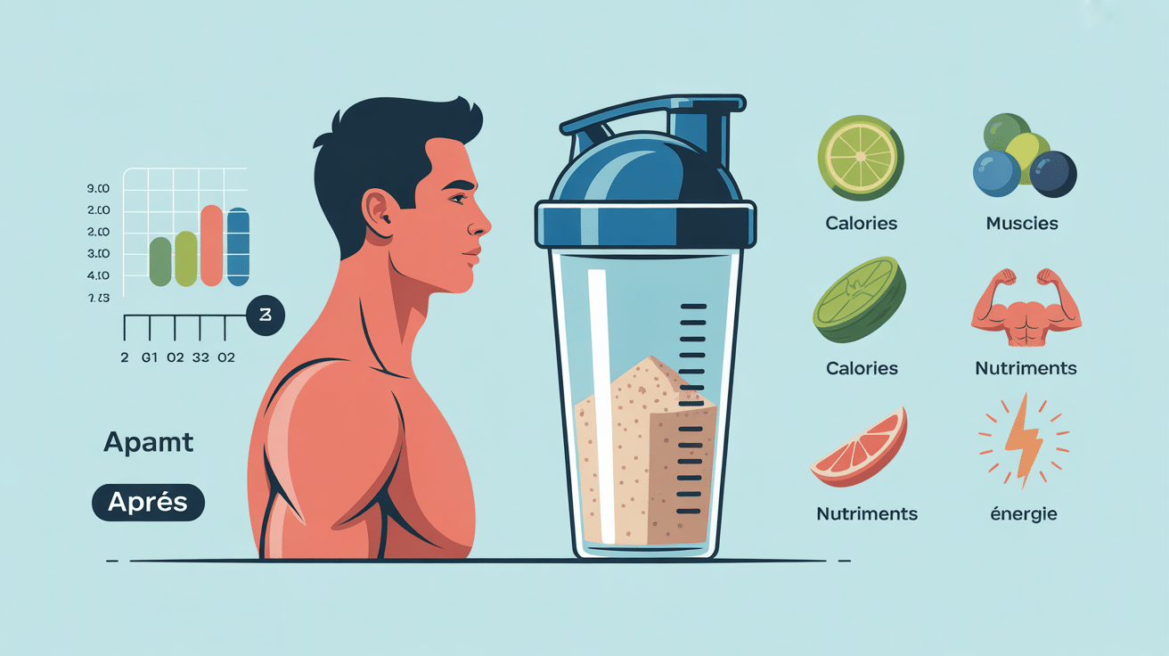 Infographie meilleurs gainer pour prise de masse avant après