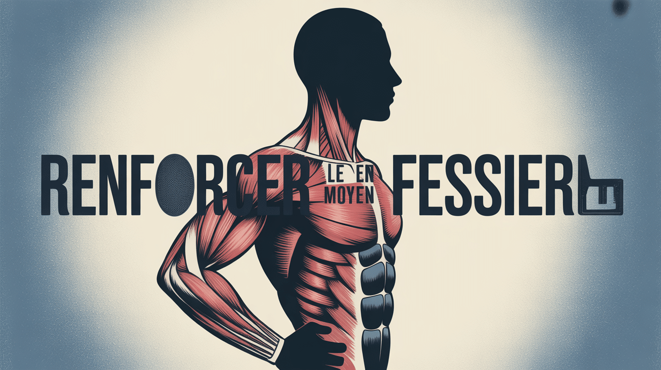 Illustration muscler le moyen fessier silhouette profil moderne