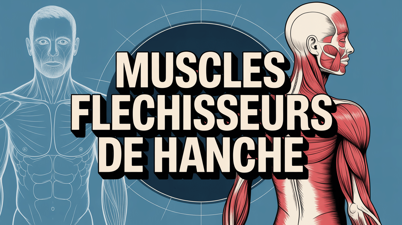 Illustration muscles flechisseurs de hanche en rouge vif