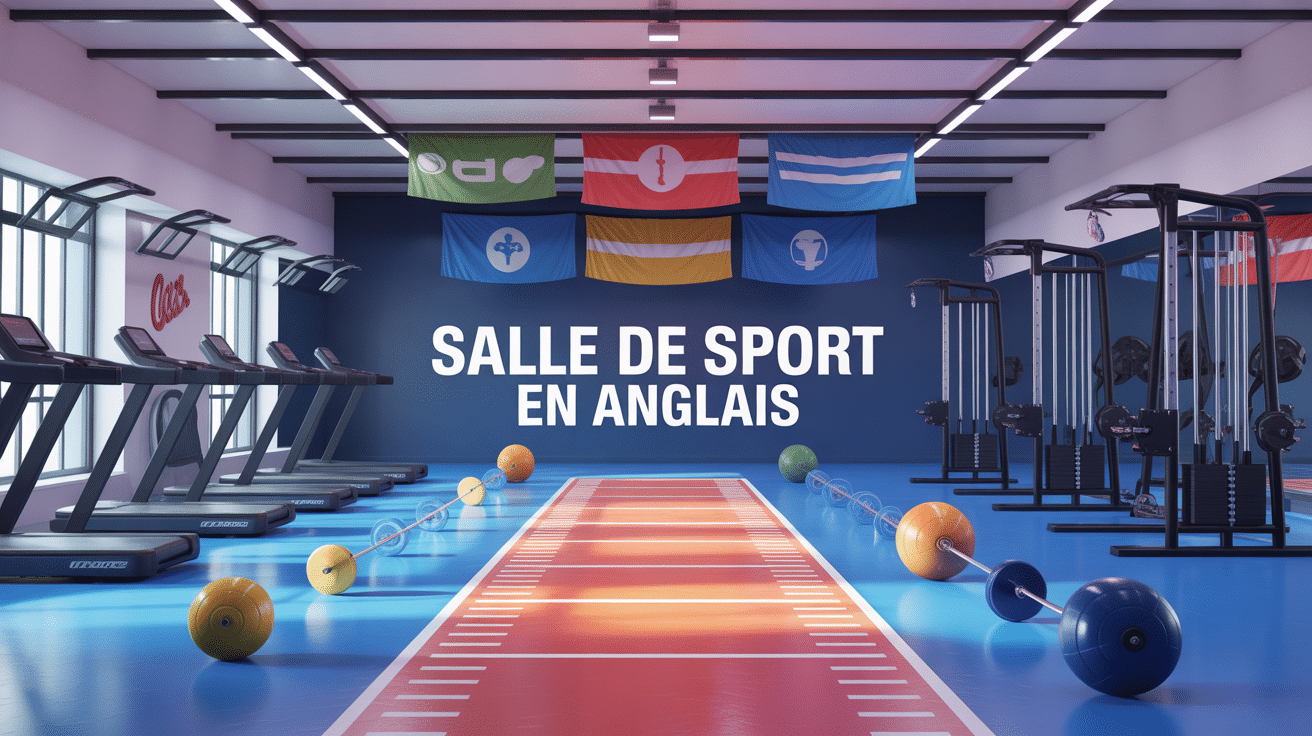 Salle de sport en anglais moderne avec équipements et atmosphère internationale