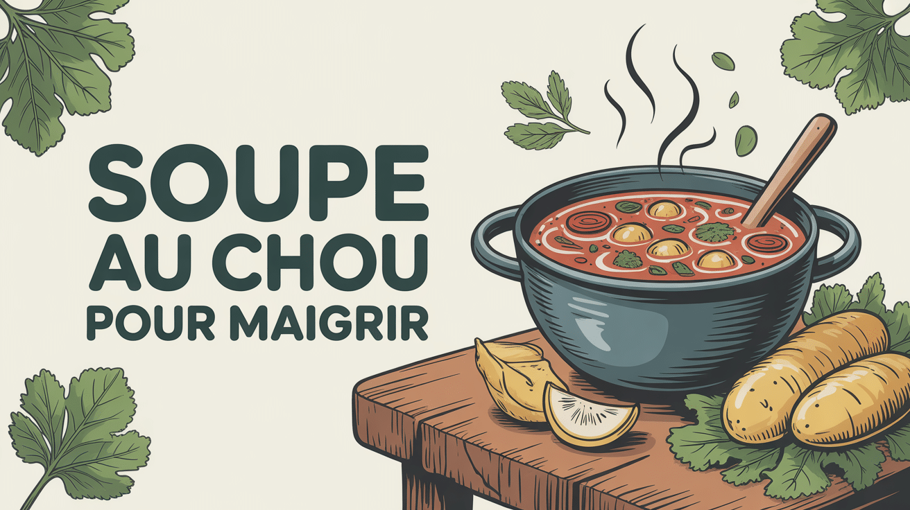 Bol soupe au choux maigrir avec legumes illustration