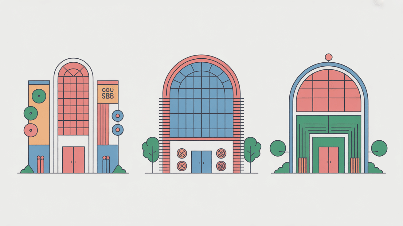 Types de salle de sport en anglais illustration minimaliste