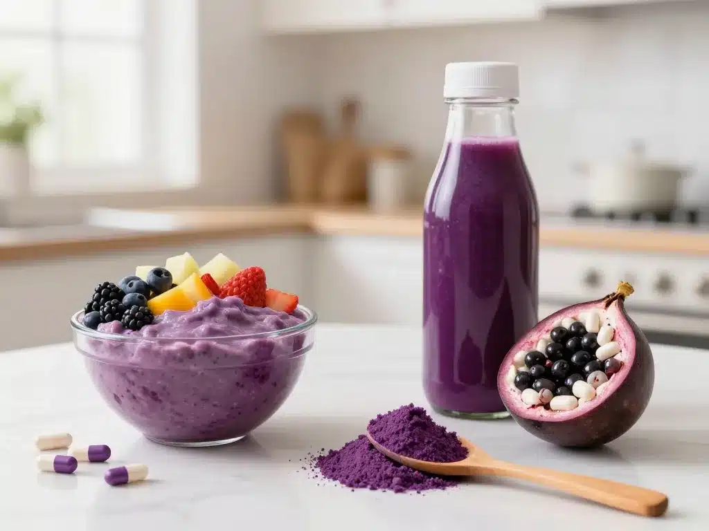 acai fruit poudre purée jus capsules