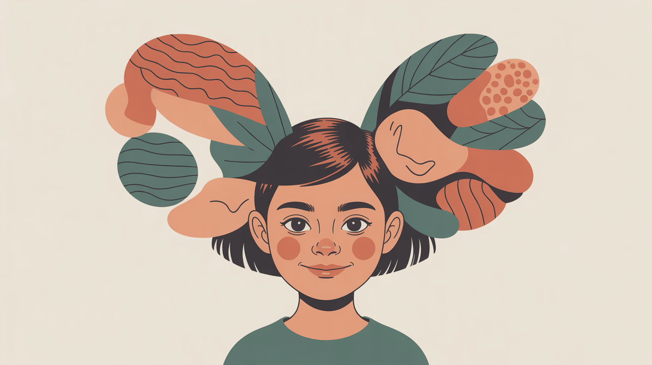 illustration bec de lievre visage enfant stylisé