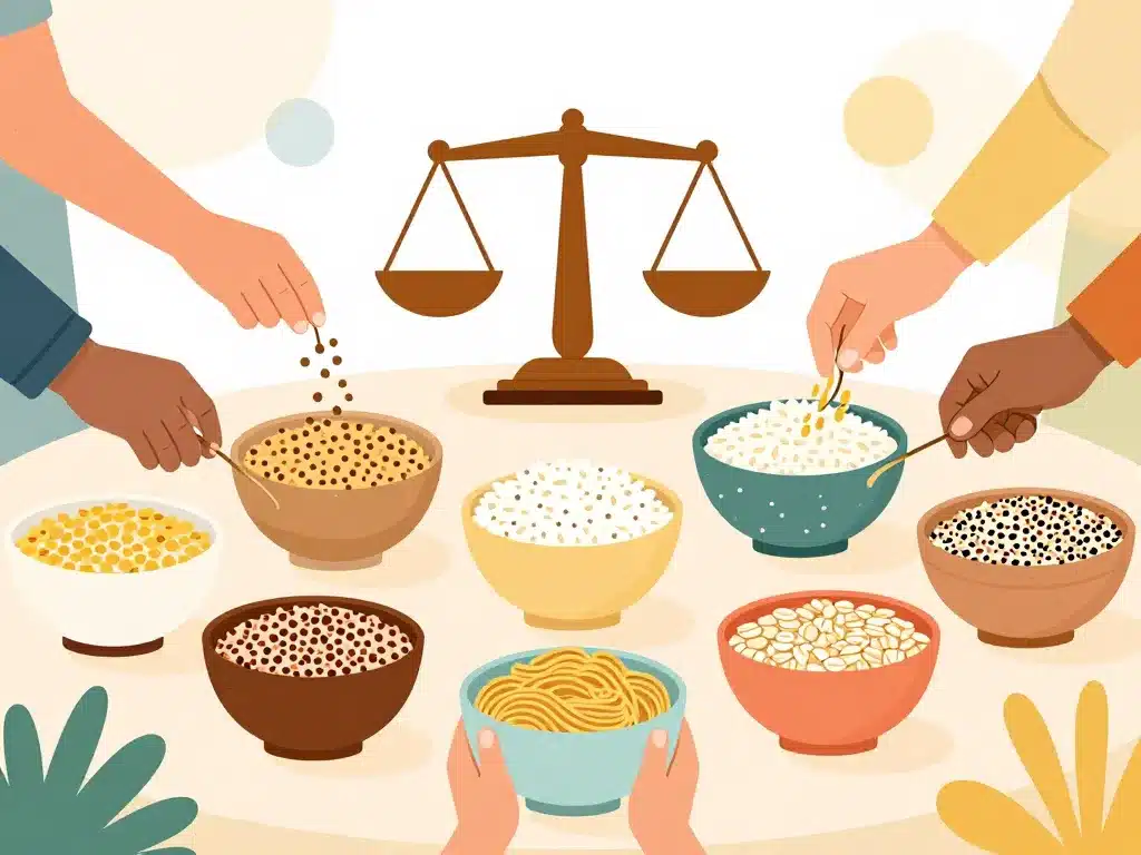 assortiment céréales choix sain équilibre