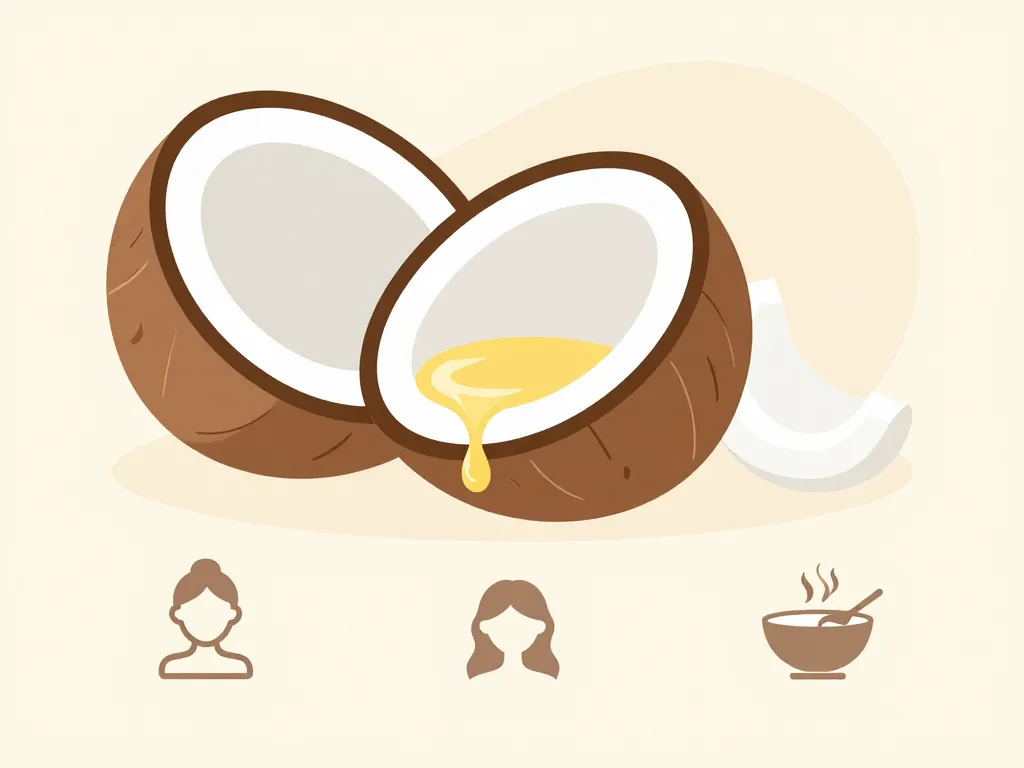 Bienfait huile de coco quotidien peau cheveux cuisine