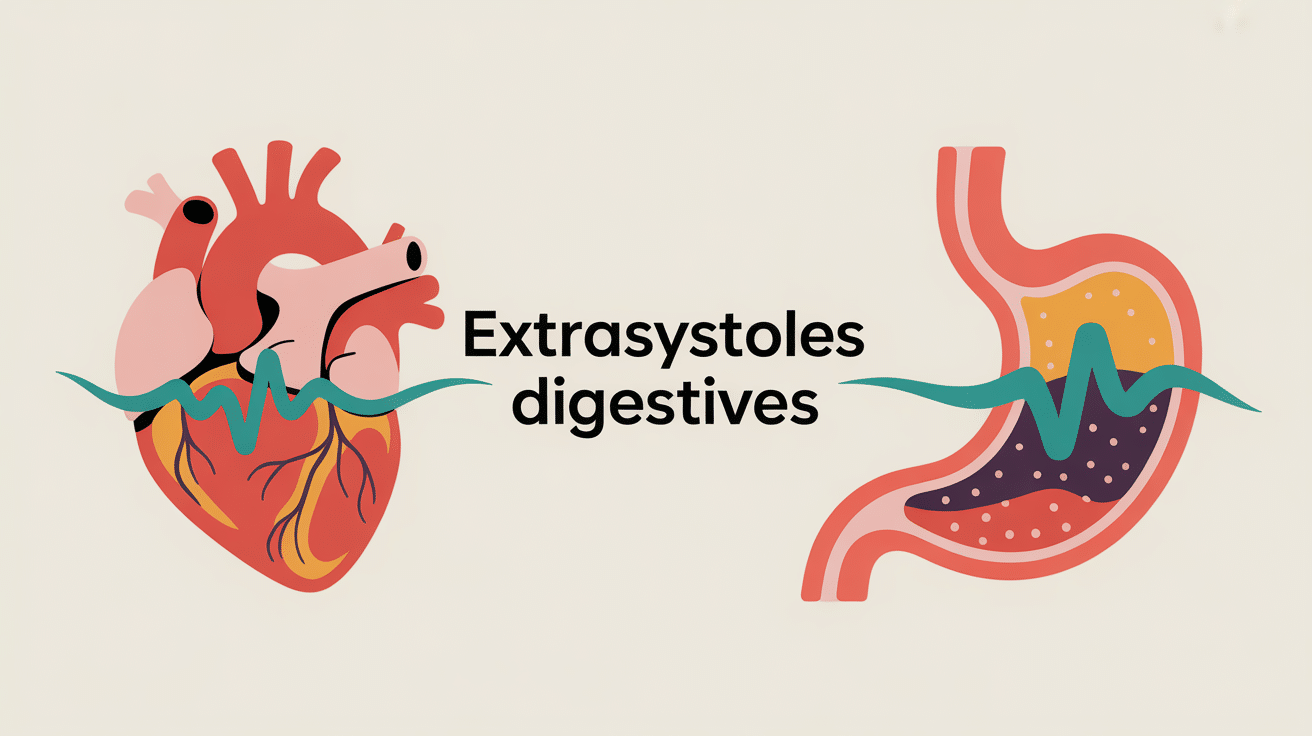 Illustration extrasystoles dues a l'estomac coeur et digestion