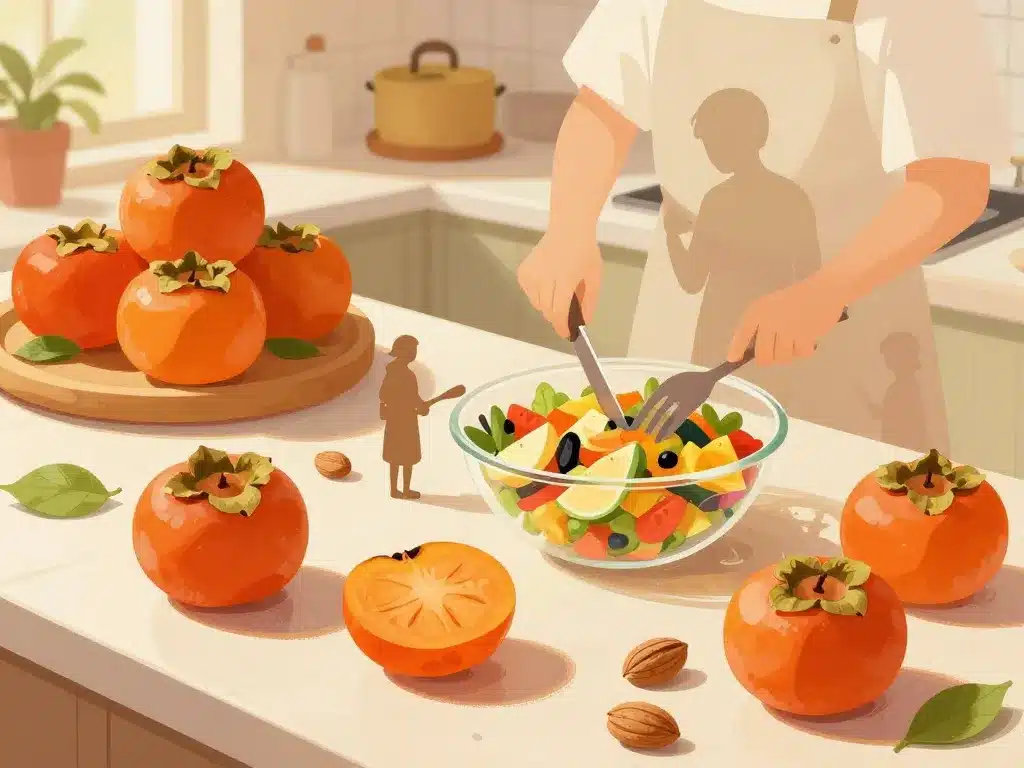 scène alimentation protectrice kaki et cancer