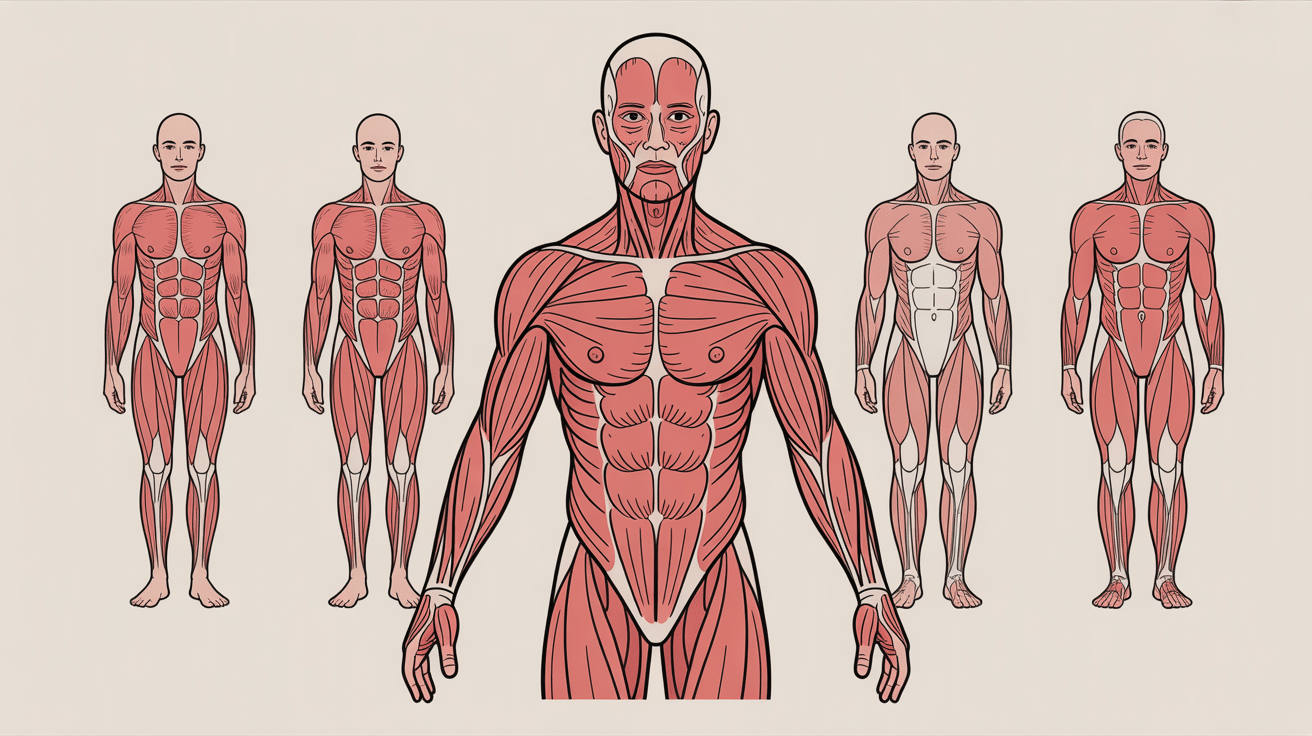 Illustration des principaux muscles dans le corps humain