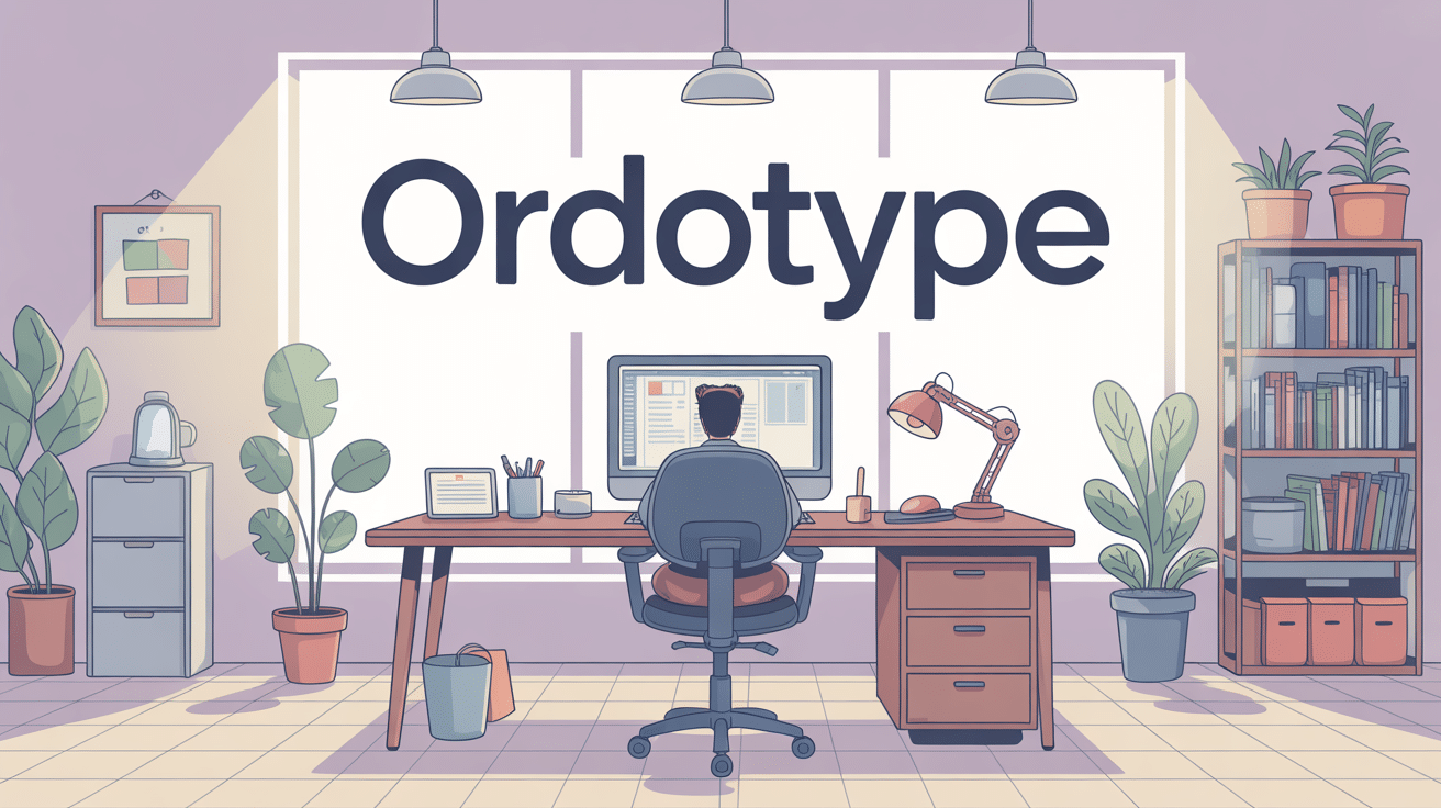 Illustration ordotype bureau moderne ergonomique